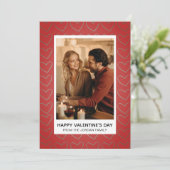 Elegant Red Hearts Happy Valentine's Day 1 Photo シーズンカード (スタンド正面)