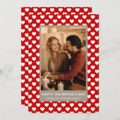 Elegant Red Hearts Happy Valentine's Day 1 Photo シーズンカード (正面/裏面)