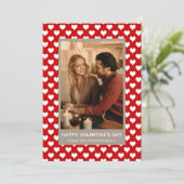 Elegant Red Hearts Happy Valentine's Day 1 Photo シーズンカード (スタンド正面)