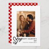 Elegant Red Hearts Happy Valentine's Day 1 Photo シーズンカード (正面/裏面)