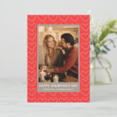 Elegant Red Hearts Happy Valentine's Day 1 Photo シーズンカード (スタンド正面)