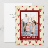 Elegant Red Hearts Happy Valentine's Day 1 Photo シーズンカード (正面/裏面)