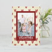 Elegant Red Hearts Happy Valentine's Day 1 Photo シーズンカード (スタンド正面)