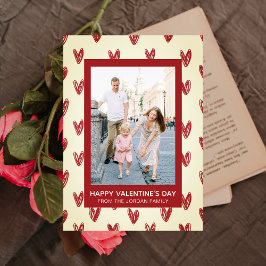 Elegant Red Hearts Happy Valentine's Day 1 Photo シーズンカード