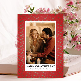 Elegant Red Hearts Happy Valentine's Day 1 Photo シーズンカード