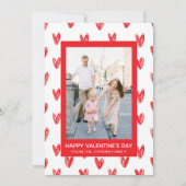 Elegant Red Hearts Happy Valentine's Day 1 Photo シーズンカード (正面)