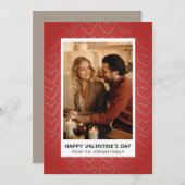 Elegant Red Hearts Happy Valentine's Day 1 Photo シーズンカード (正面/裏面)