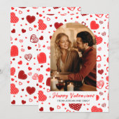 Elegant Red Hearts Happy Valentine's Day 1 Photo シーズンカード (正面/裏面)