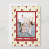 Elegant Red Hearts Happy Valentine's Day 1 Photo シーズンカード (正面)
