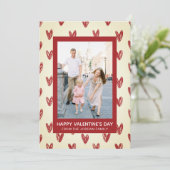 Elegant Red Hearts Happy Valentine's Day 1 Photo シーズンカード (スタンド正面)