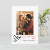 Elegant Red Hearts Happy Valentine's Day 1 Photo シーズンカード (スタンド正面)