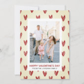 Elegant Red Hearts Happy Valentine's Day 1 Photo シーズンカード (正面)