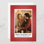 Elegant Red Hearts Happy Valentine's Day 1 Photo シーズンカード (正面/裏面)