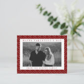 Elegant Red Hearts Happy Valentine's Day 1 Photo シーズンポストカード (スタンド正面)