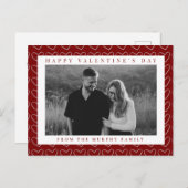 Elegant Red Hearts Happy Valentine's Day 1 Photo シーズンポストカード (正面/裏面)