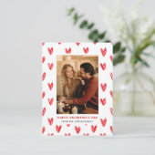 Elegant Red Hearts Happy Valentine's Day 1 Photo シーズンポストカード (スタンド正面)