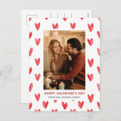 Elegant Red Hearts Happy Valentine's Day 1 Photo シーズンポストカード (正面/裏面)