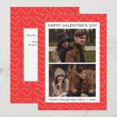 Elegant Red Hearts Happy Valentine's Day 2 Photo シーズンカード (正面/裏面)