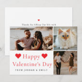 Elegant Red Hearts Happy Valentine's Day 3 Photo シーズンカード (正面/裏面)