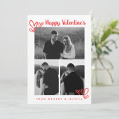 Elegant Red Hearts Happy Valentine's Day 3 Photo シーズンカード (スタンド正面)