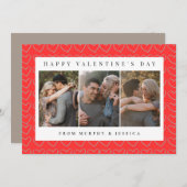 Elegant Red Hearts Happy Valentine's Day 3 Photo シーズンカード (正面/裏面)