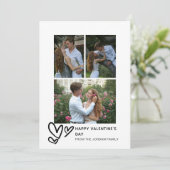 Elegant Red Hearts Happy Valentine's Day 3 Photo シーズンカード (スタンド正面)