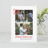 Elegant Red Hearts Happy Valentine's Day 3 Photo シーズンカード (スタンド正面)