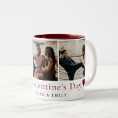 Elegant Red Hearts Happy Valentine's Day 3 Photo ツートーンマグカップ (正面右)