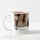 Elegant Red Hearts Happy Valentine's Day 3 Photo ツートーンマグカップ (左)