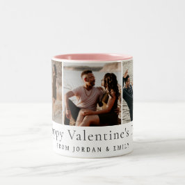 Elegant Red Hearts Happy Valentine's Day 3 Photo ツートーンマグカップ