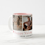 Elegant Red Hearts Happy Valentine's Day 3 Photo ツートーンマグカップ (正面左)