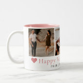 Elegant Red Hearts Happy Valentine's Day 3 Photo ツートーンマグカップ (左)