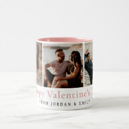 Elegant Red Hearts Happy Valentine's Day 3 Photo ツートーンマグカップ