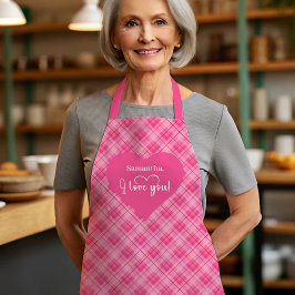 Elegant Red Hearts Personalized Love Gift Valentin エプロン