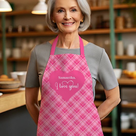 Elegant Red Hearts Personalized Love Gift Valentin エプロン