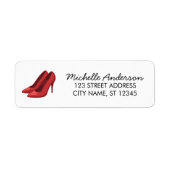 Elegant Red High Heels Return Address label        ラベル (正面)