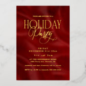 Elegant Red Holiday Party 箔招待状 (正面)