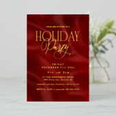 Elegant Red Holiday Party 箔招待状 (立ち正面)