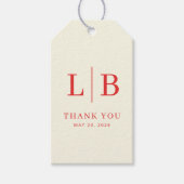 Elegant Red Initials ギフトタグ (正面)