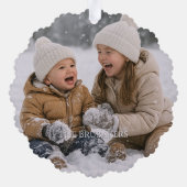 Elegant Red Joy Personalized Christmas Photo オーナメントカード (裏面)