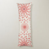 Elegant Red Mandala Geometric Bedroom & Home Texti ボディピロー (裏面 (縦))