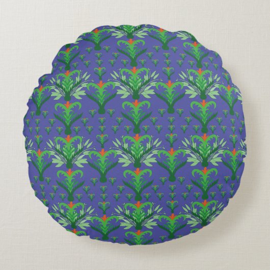 Elegant Red Mandala Geometric Bedroom & Home Texti ラウンドクッション (正面)