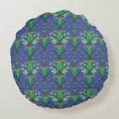 Elegant Red Mandala Geometric Bedroom & Home Texti ラウンドクッション (裏面)