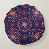 Elegant Red Mandala Geometric Bedroom & Home Texti ラウンドクッション (裏面)