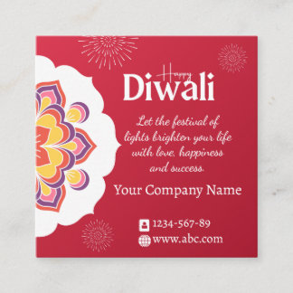 Elegant Red Mandala Happy Diwali Customizable card ロイヤリティカード