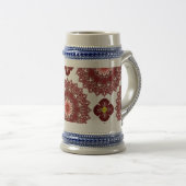 Elegant Red Mandala Pattern Beer Stein – Artistic  ビールジョッキ (正面右)