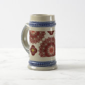 Elegant Red Mandala Pattern Beer Stein – Artistic  ビールジョッキ (正面左)