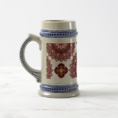 Elegant Red Mandala Pattern Beer Stein – Artistic  ビールジョッキ (左)