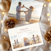 elegant red merriest christmas 3 photo collage シーズンカード