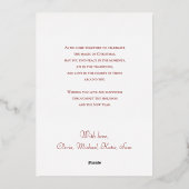 Elegant Red Merry Christmas Photo 箔シーズンカード (裏面)